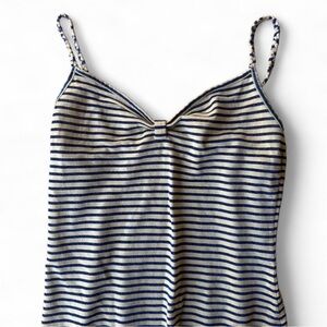 DKNY Striped Navy and White Tank Top